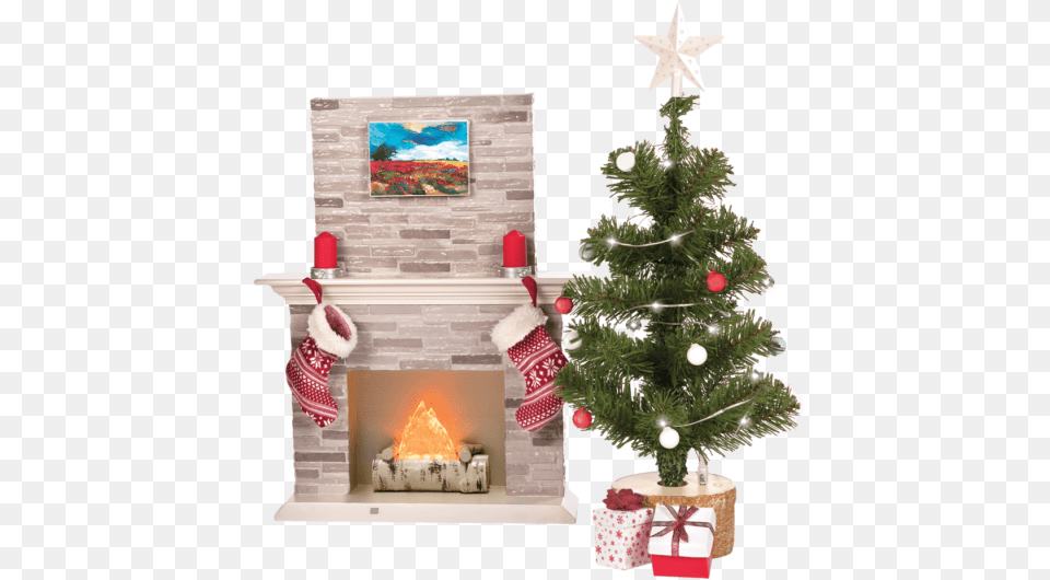 Christmas Our Generation Dolls, Fireplace, Indoors, Plant, Tree Png
