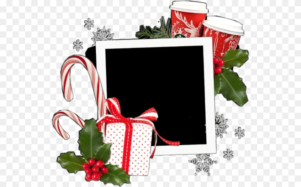Christmas Overlay Overlays Icon Icons Freetoedit Picture Frame, Cup, Disposable Cup, Accessories, Bag Free Png