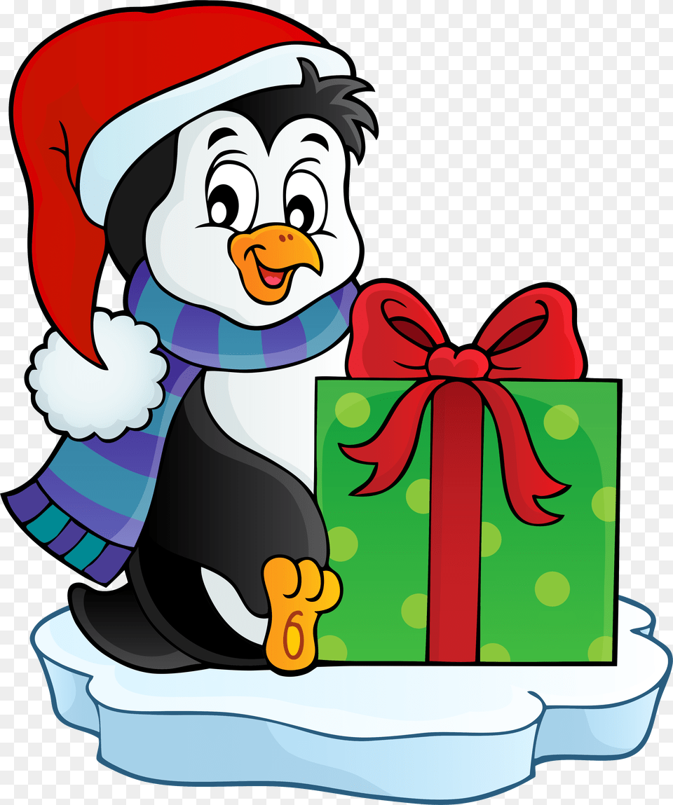 Christmas Packages Clipart Banner Black And White Download Christmas Penguin Clip Art, Baby, Person, Face, Head Png Image