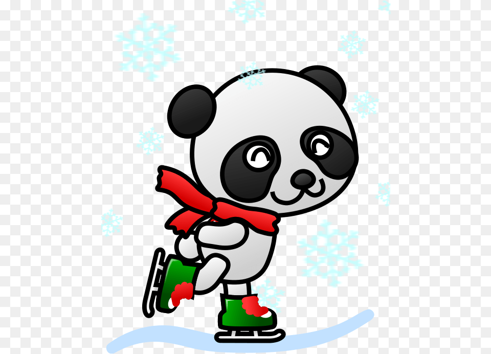 Christmas Panda Clipart Animals Ice Skating Clipart, Outdoors, Nature, Baby, Person Free Png Download