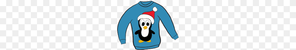 Christmas Penguin Clipart Christmas Clip Art, Sweatshirt, Sweater, Sleeve, Long Sleeve Free Png