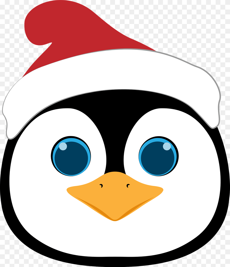 Christmas Penguin Face Clipart, Animal, Bird Free Png