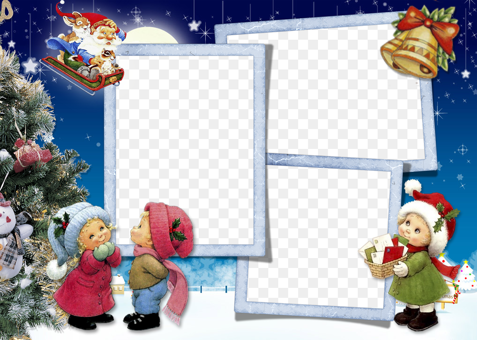Christmas Photo Frame Hd, Baby, Person, Toy, Doll Free Png