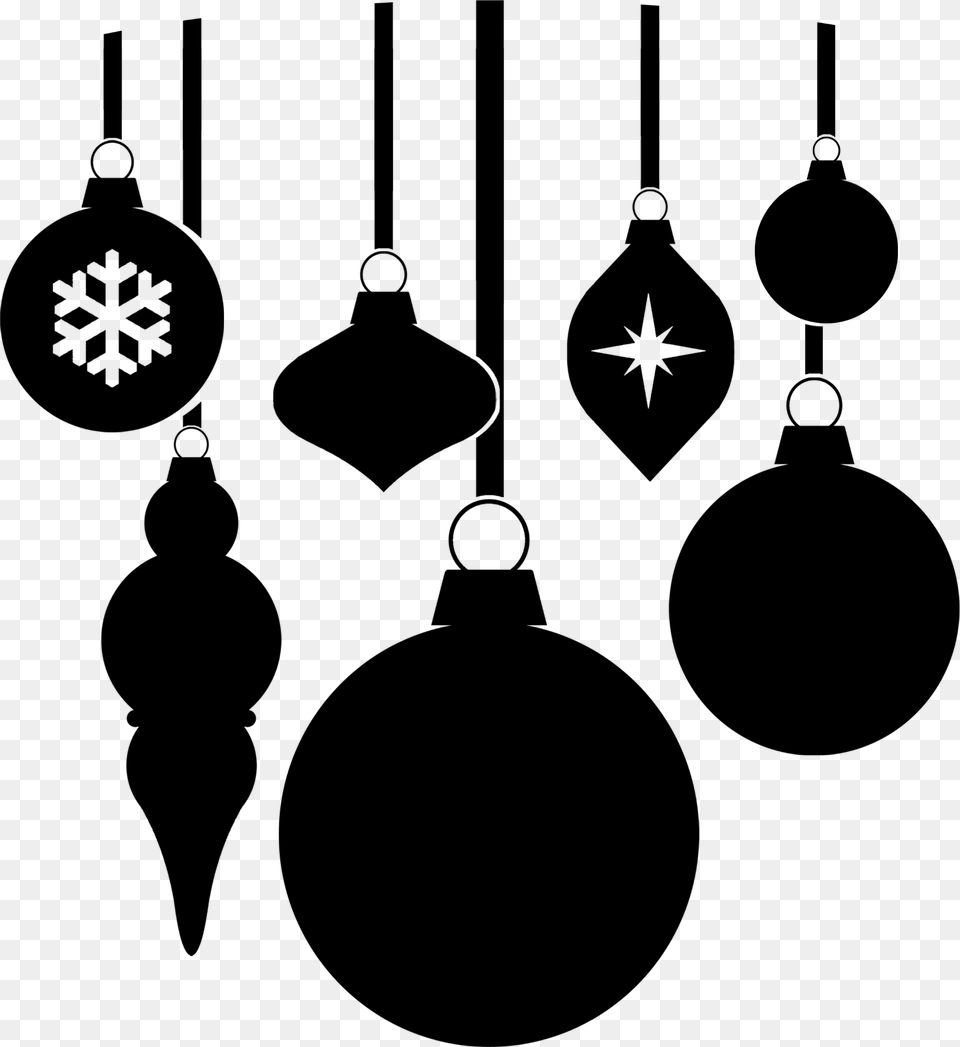 Christmas Photography Christmas Ornaments Black And White, Gray Free Png