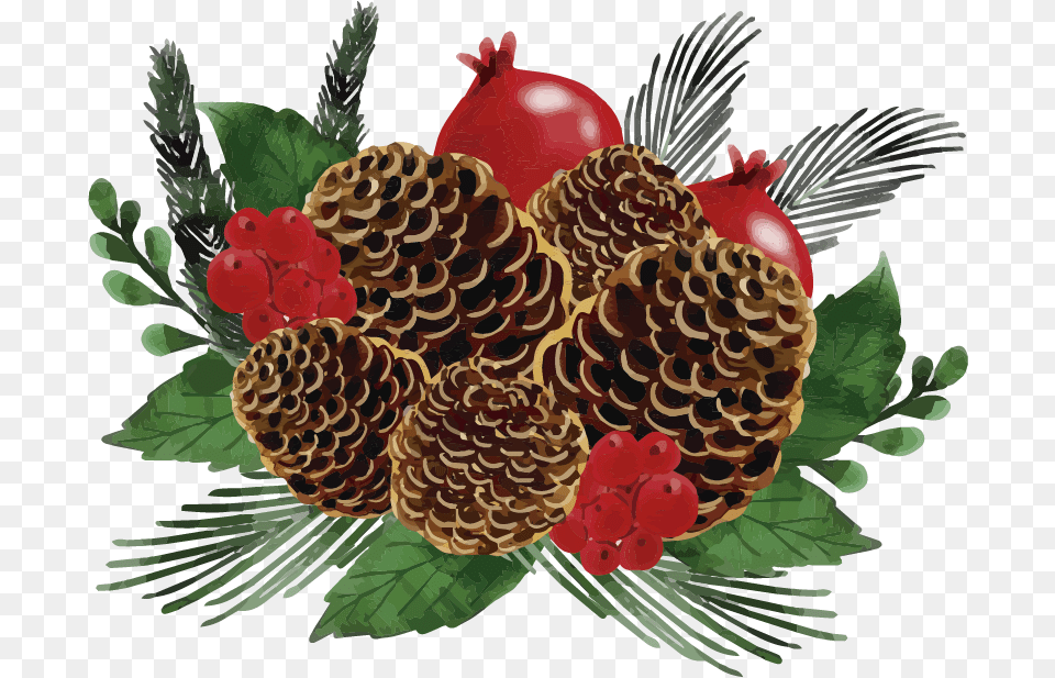 Christmas Pine Cone Wreath Wall Sticker Sticker, Conifer, Plant, Tree, Animal Free Transparent Png