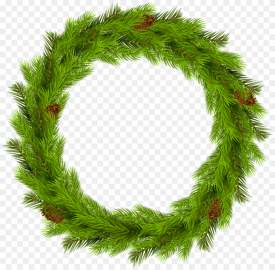Christmas Pine Wreath Clip Art Free Png