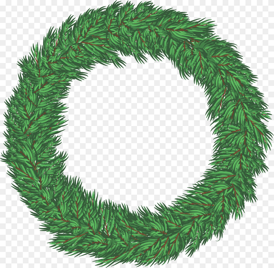 Christmas Pine Wreath Clipart, Green, Plant, Tree Free Png