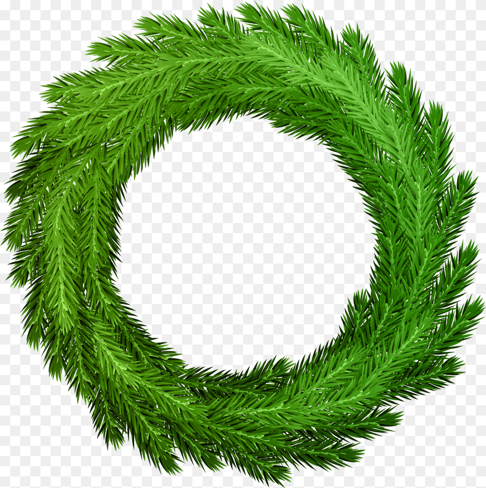 Christmas Pine Wreath Green Transparent Grass Png Image