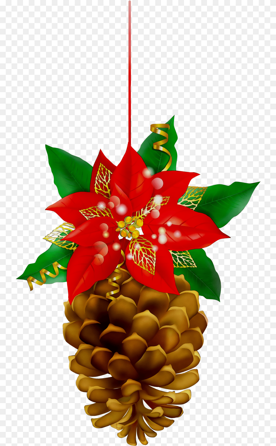 Christmas Pinecone Clipart Christmas Day Poinsettia Poinsettia Christmas Clip Art, Flower, Flower Arrangement, Flower Bouquet, Plant Free Png Download
