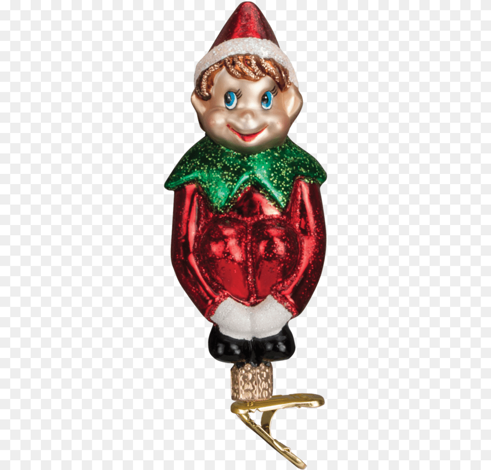 Christmas Pixie Elf Ornament Christmas Elf, Doll, Toy, Face, Head Png