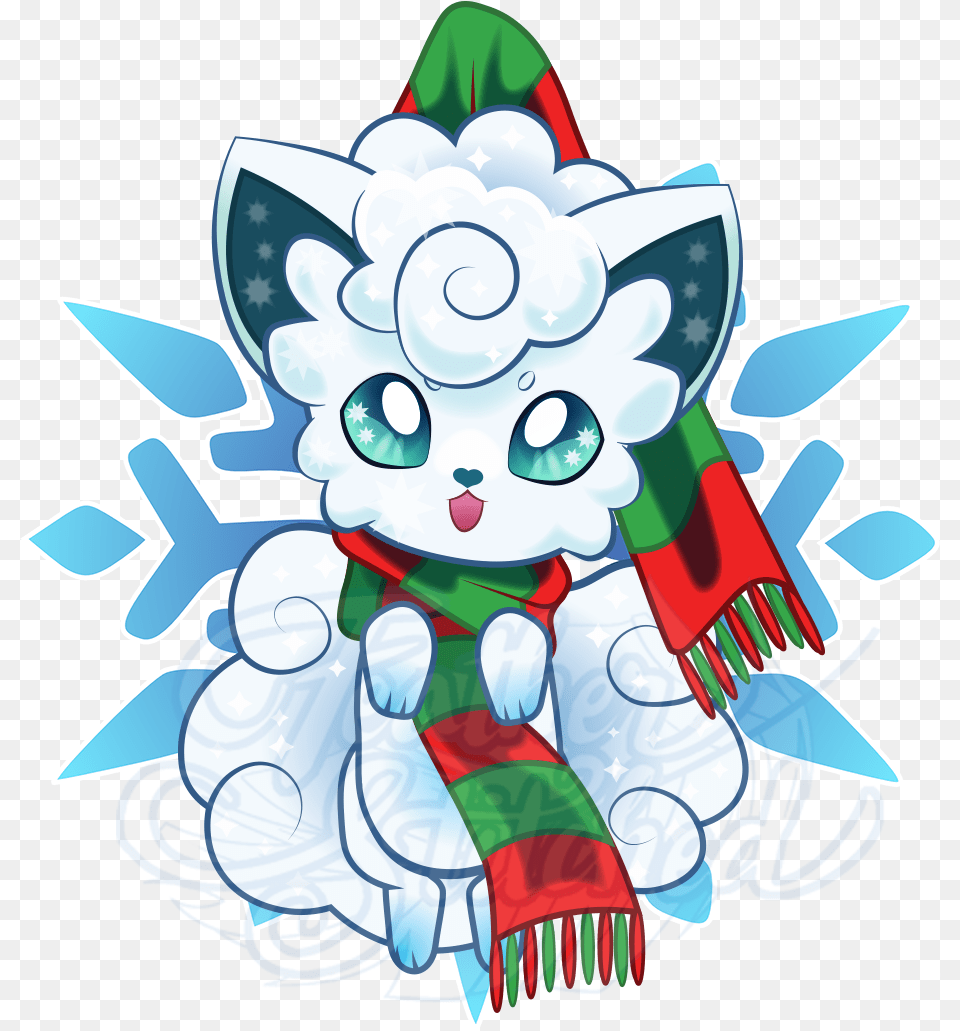 Christmas Pokemon Vulpix, Nature, Outdoors, Winter, Snow Png Image