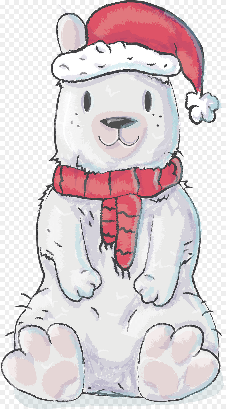 Christmas Polar Bear Clipart, Nature, Outdoors, Winter, Snow Png