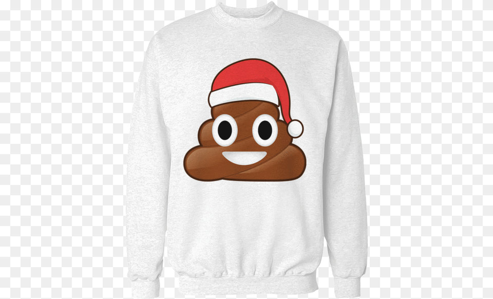 Christmas Poo Emoji Unisex Sweatshirt Stuck In The Middle 39reservoir Dogs39 Xl White, Clothing, Knitwear, Sweater, Hoodie Png Image