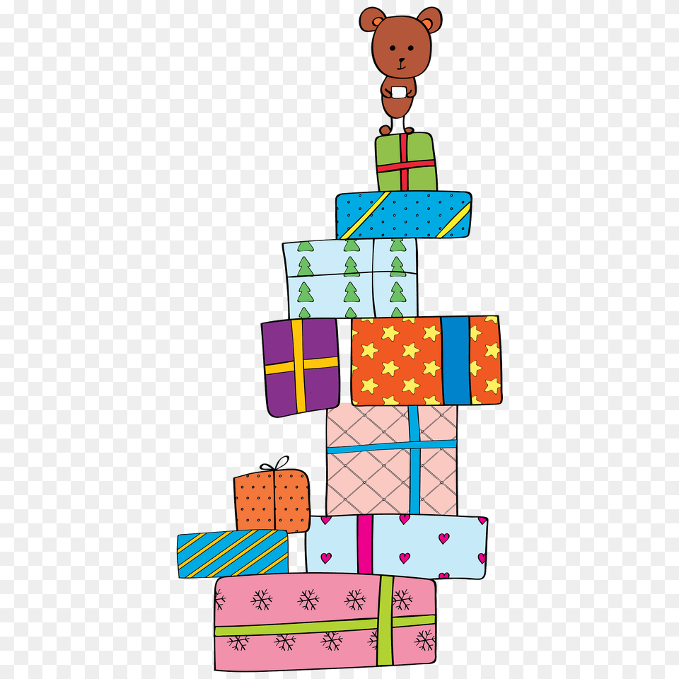 Christmas Presents And Teddy Bear Clipart Png