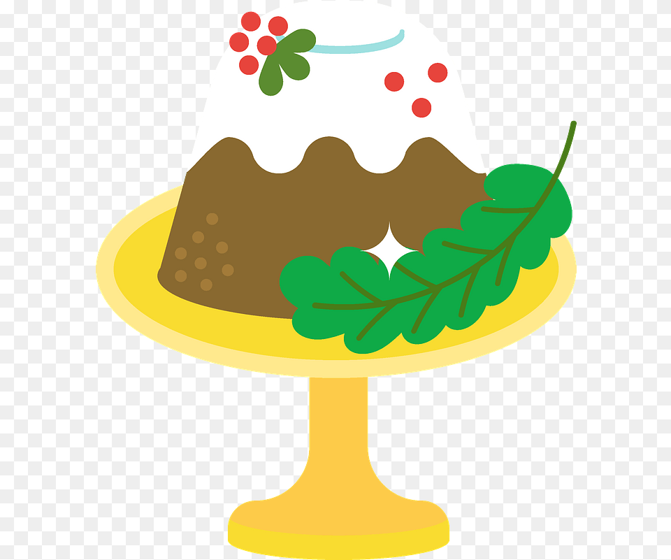 Christmas Pudding Clipart Transparent Dish, Cream, Dessert, Food, Ice Cream Free Png Download