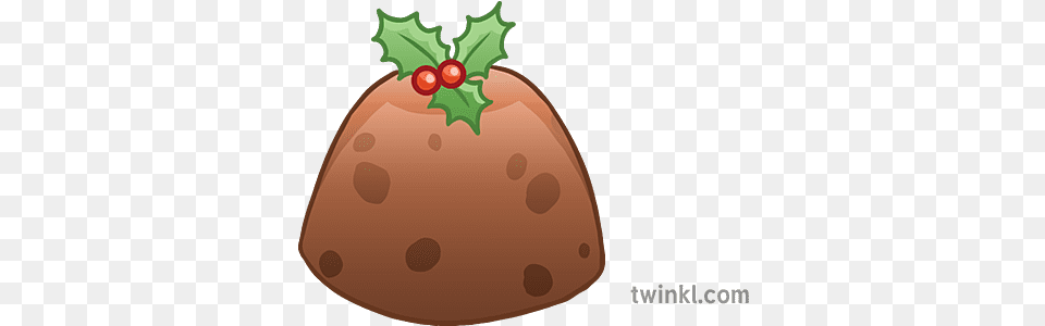 Christmas Pudding Emoji Icon Xmas Phone Holly, Berry, Food, Fruit, Plant Png
