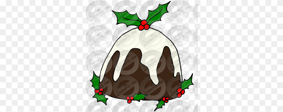 Christmas Pudding Picture For Classroom Therapy Use Holly, Cream, Dessert, Food, Icing Free Transparent Png
