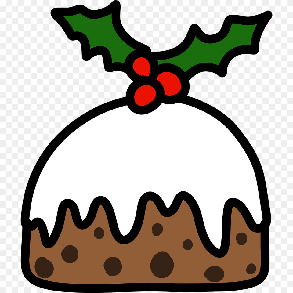 Christmas Pudding Xmas Holly Image On Pixabay Christmas Pudding With Holly, Food, Sweets, Cream, Dessert Png