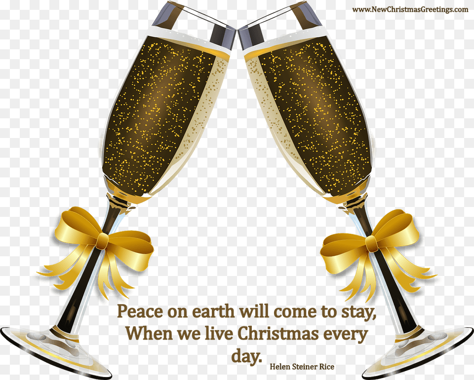 Christmas Quotes Champagne Glasses With Wedding Rings, Alcohol, Beverage, Glass, Goblet Free Png Download
