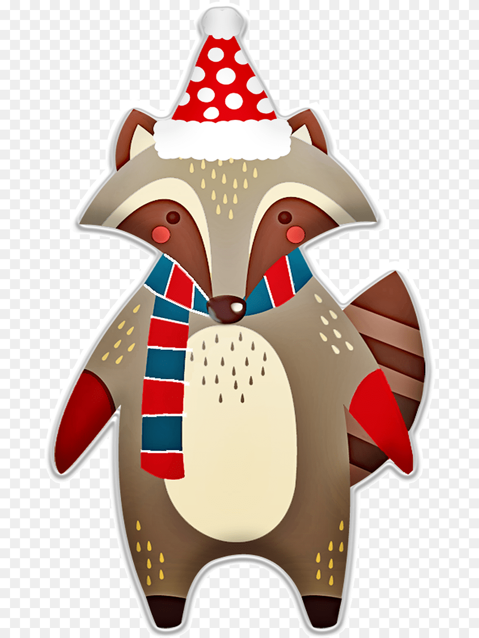 Christmas Raccoon Hat Scarf Winter Animal Raccoon Raccoon Christmas, Food, Sweets, Cookie Free Transparent Png