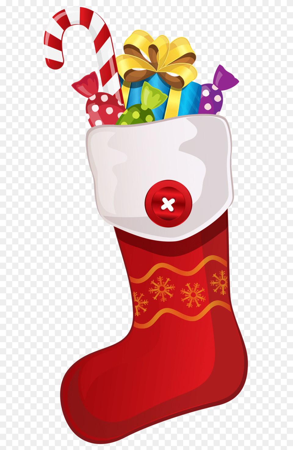 Christmas Red Christmas Stocking With Candy Cane Clipart, Hosiery, Clothing, Gift, Ketchup Png Image