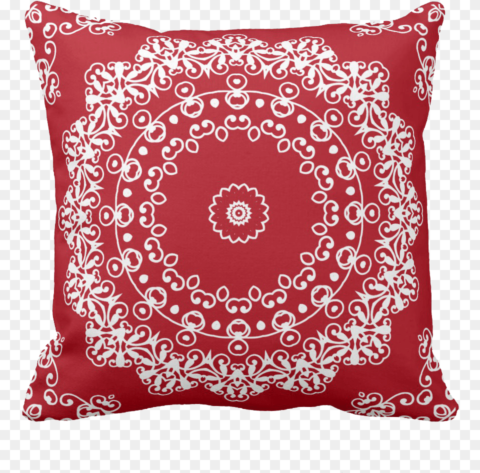 Christmas Red Lace Pattern Lace, Cushion, Home Decor, Pillow Free Png Download