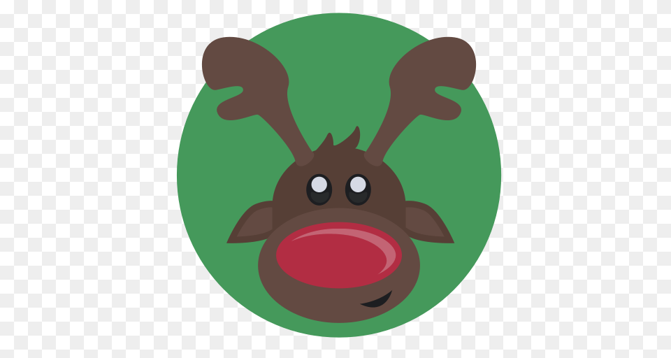 Christmas Red Nose Reindeer Rudolph Icon, Animal, Mammal, Wildlife Free Transparent Png