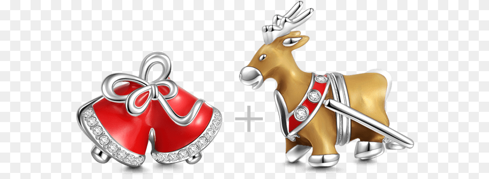 Christmas Reindeer And Bells Set Loveforeverheartcharm Holiday Ornament, Accessories, Jewelry, Locket, Pendant Free Transparent Png