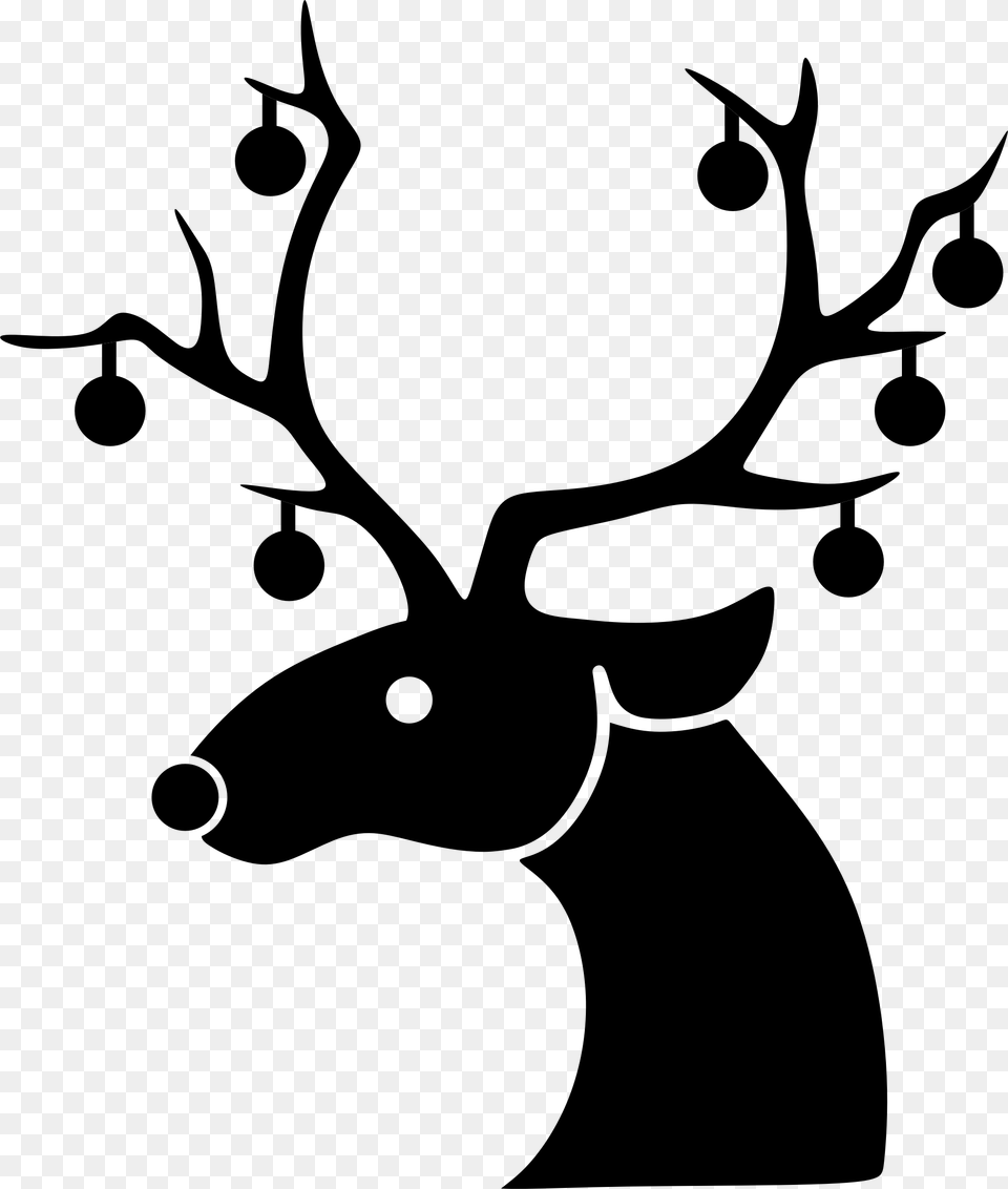 Christmas Reindeer Black Jpg Royalty Stock Reindeer Clipart, Gray Png Image