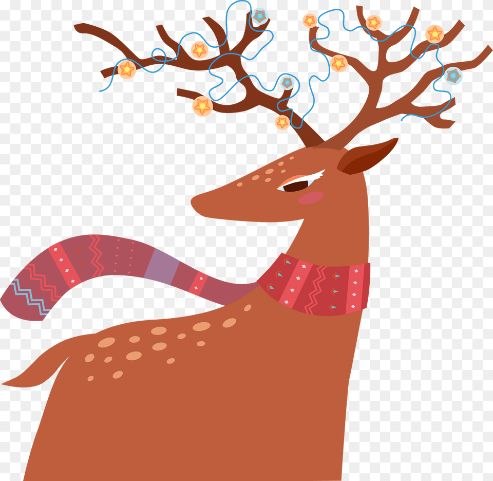 Christmas Reindeer Clipart, Animal, Deer, Mammal, Wildlife Png Image