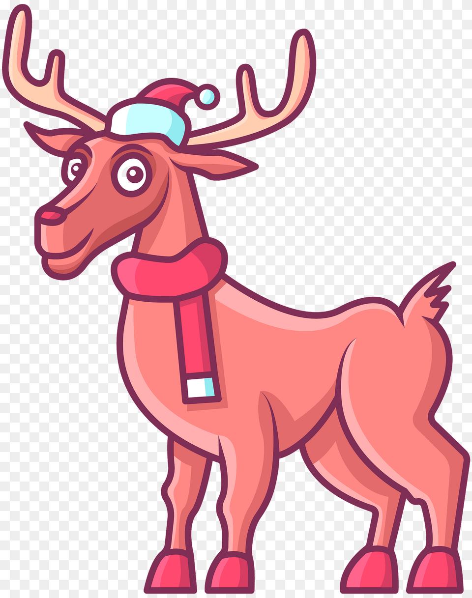 Christmas Reindeer Clipart, Animal, Deer, Mammal, Wildlife Free Png