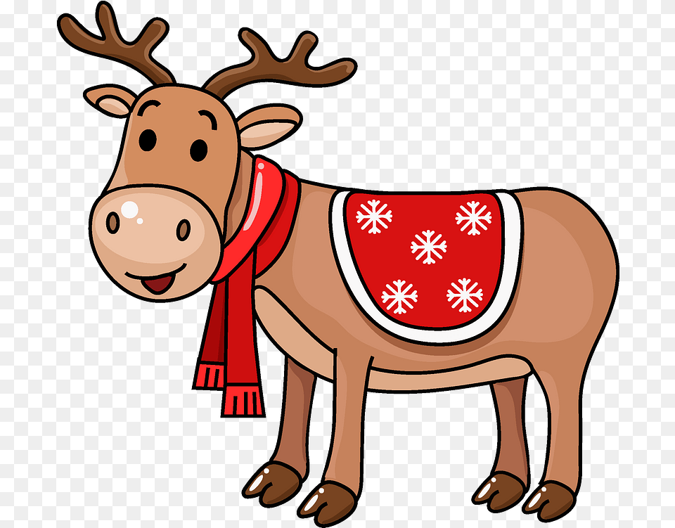 Christmas Reindeer Clipart Cartoon, Animal, Deer, Mammal, Wildlife Png Image