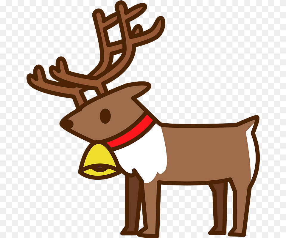 Christmas Reindeer Clipart Download Transparent Illustration, Animal, Deer, Mammal, Wildlife Png Image