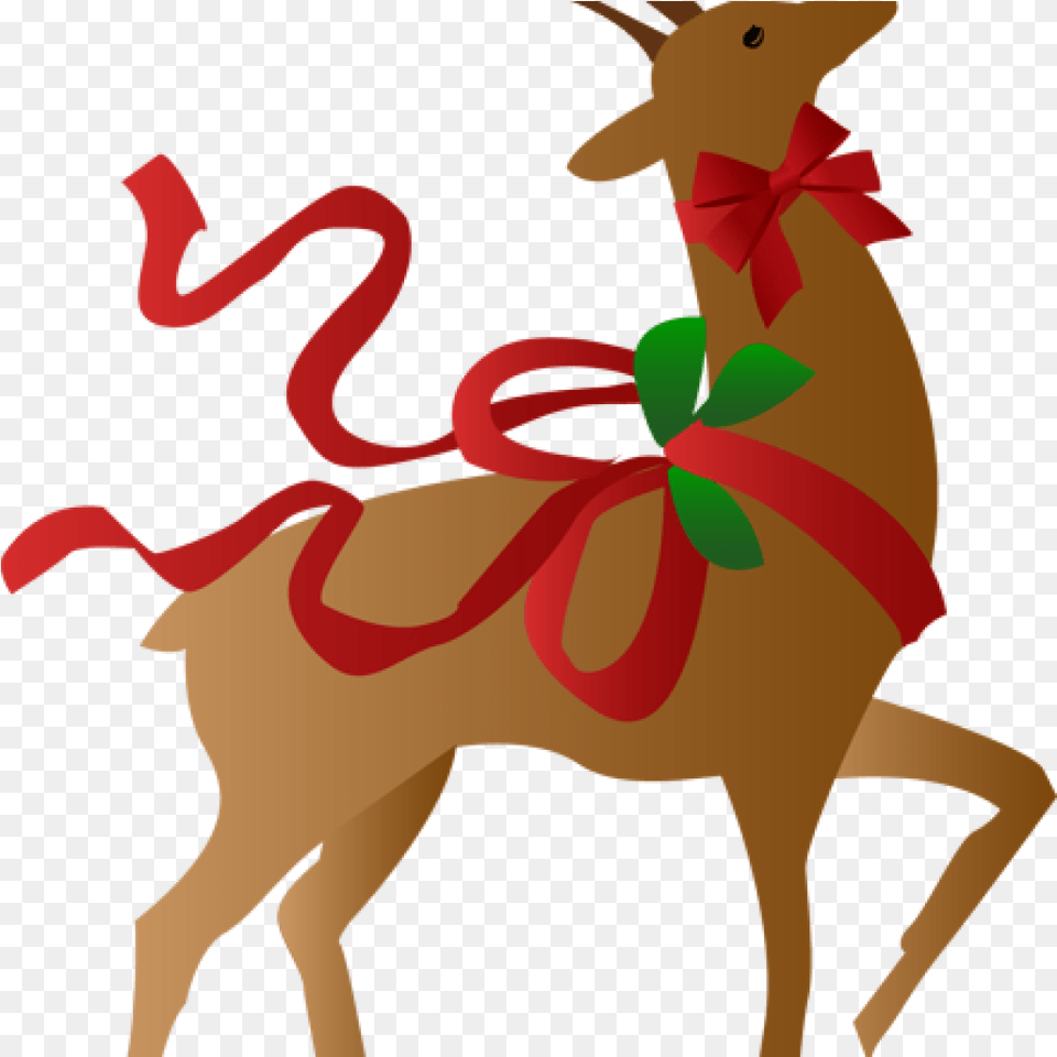 Christmas Reindeer Clipart Transparent Reindeer Christmas Clipart, Animal, Deer, Mammal, Wildlife Free Png Download