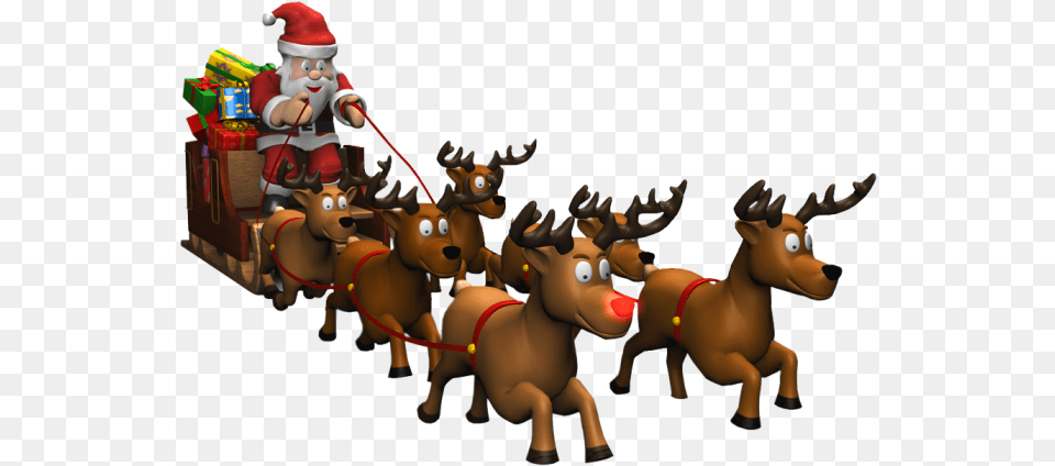 Christmas Reindeer Clipart Mart Fond D Ecran Pere Noel, Animal, Baby, Deer, Mammal Free Png