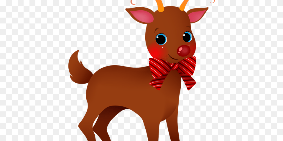 Christmas Reindeer Clipart Transparent Easy Cute Reindeer Christmas, Accessories, Tie, Mammal, Formal Wear Free Png