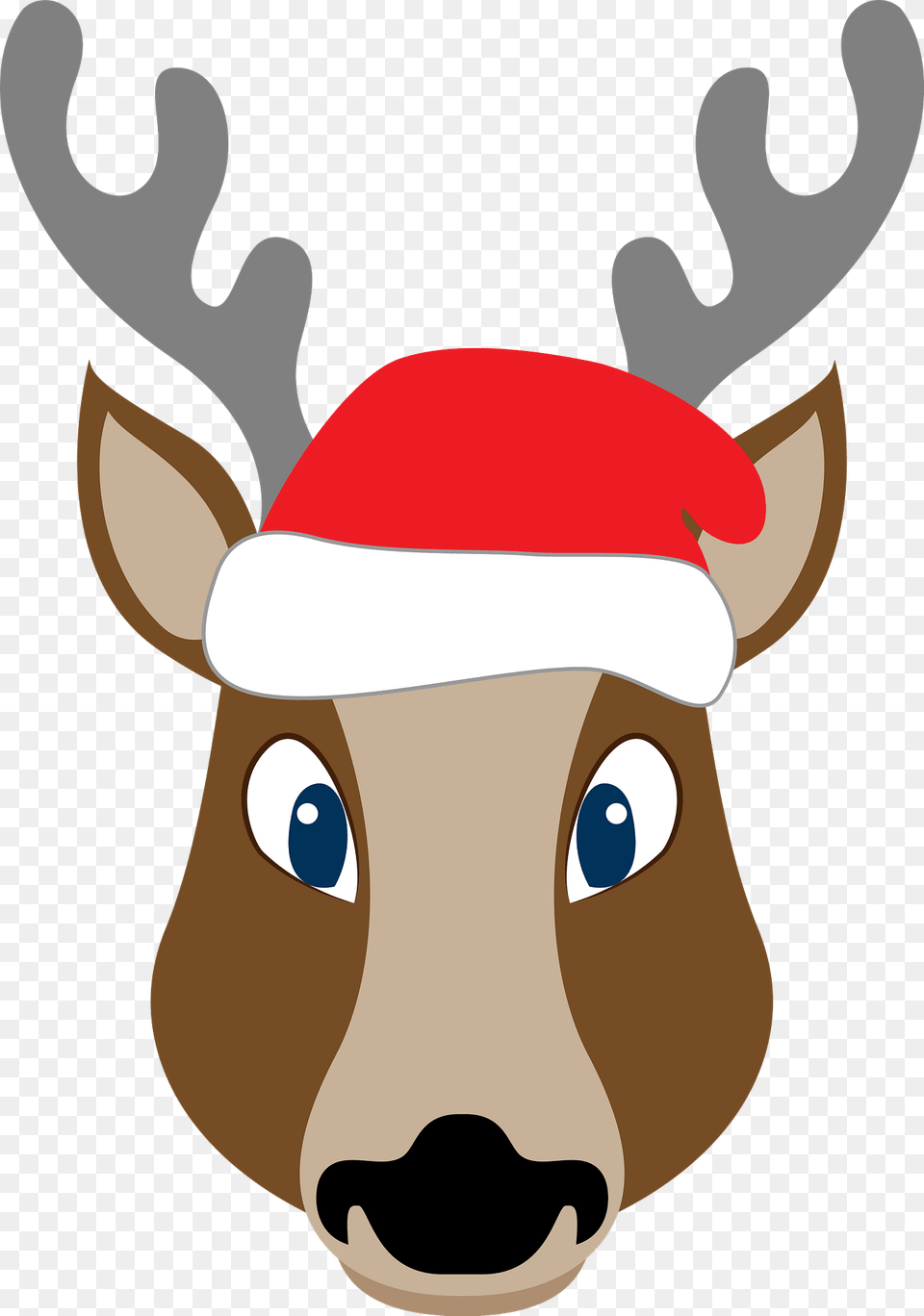 Christmas Reindeer Face Clipart, Animal, Mammal, Wildlife, Deer Free Png