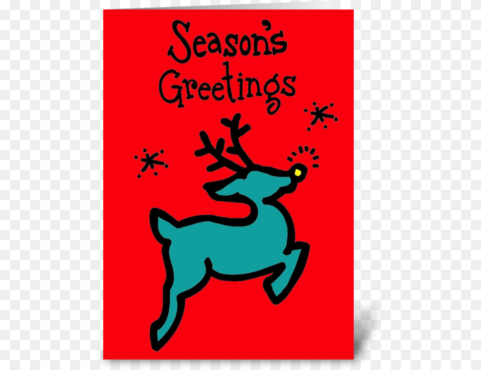 Christmas Reindeer Greeting Card Reindeer, Animal, Deer, Mammal, Wildlife Free Transparent Png
