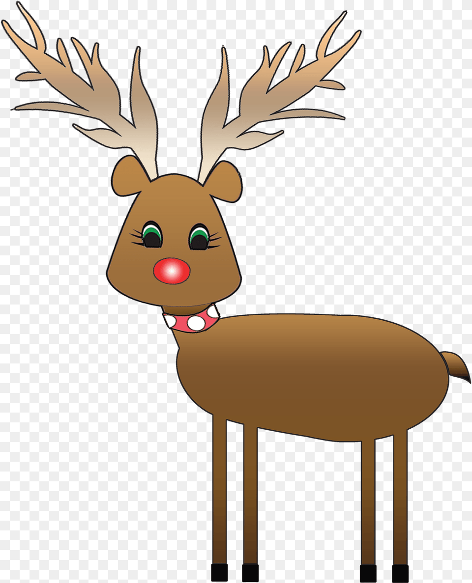 Christmas Reindeer Rudolf Christmas Day, Animal, Mammal, Wildlife, Deer Free Png