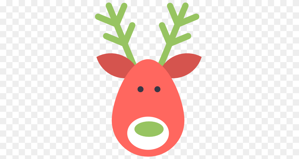 Christmas Reindeer Rudolph Santa Sled Xmas Icon, Food, Produce, Vegetable, Radish Free Transparent Png