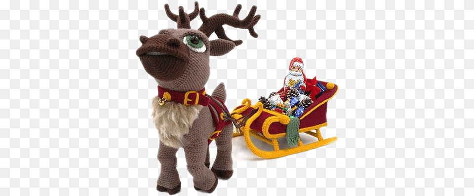Christmas Reindeer Sleigh Pic Reindeer, Baby, Person, Sled Png