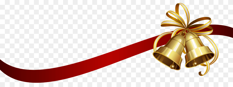 Christmas Ribbon And Bells Free Transparent Png