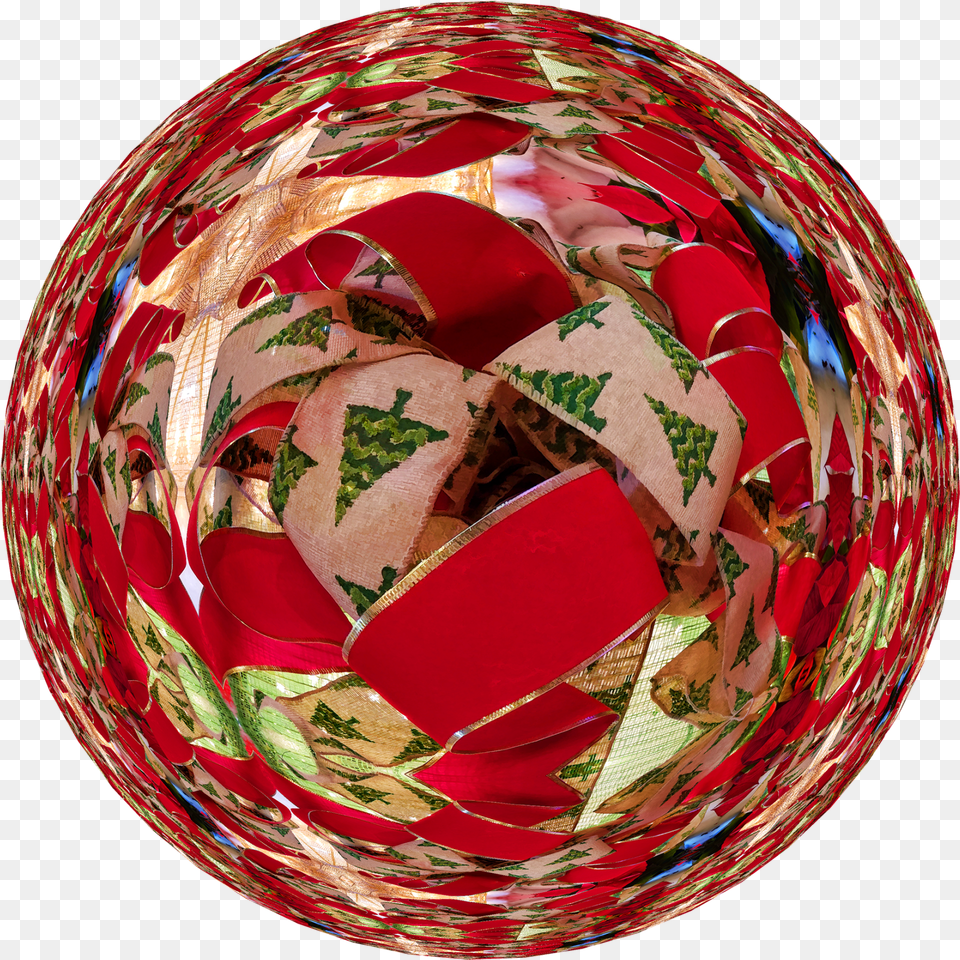 Christmas Ribbon Glass Globe Decorative Free Png