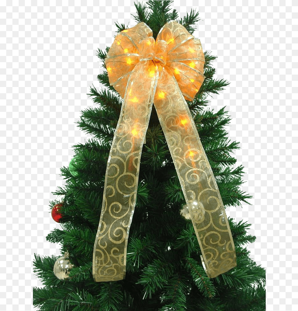 Christmas Ribbon Pic Background Real Ribbon Bow For Christmas Tree, Plant, Christmas Decorations, Festival, Christmas Tree Free Png