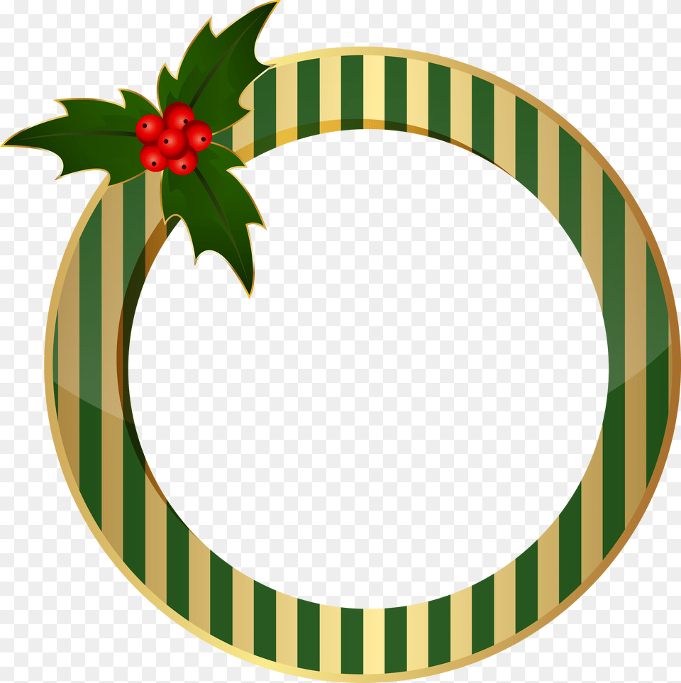 Christmas Round Frame Clipart, Oval, Wreath Free Png