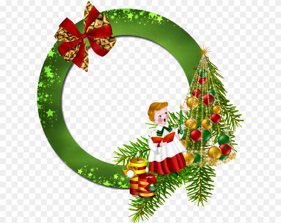 Christmas Round Frame Round Christmas Frame, Baby, Person, Face, Head Free Transparent Png