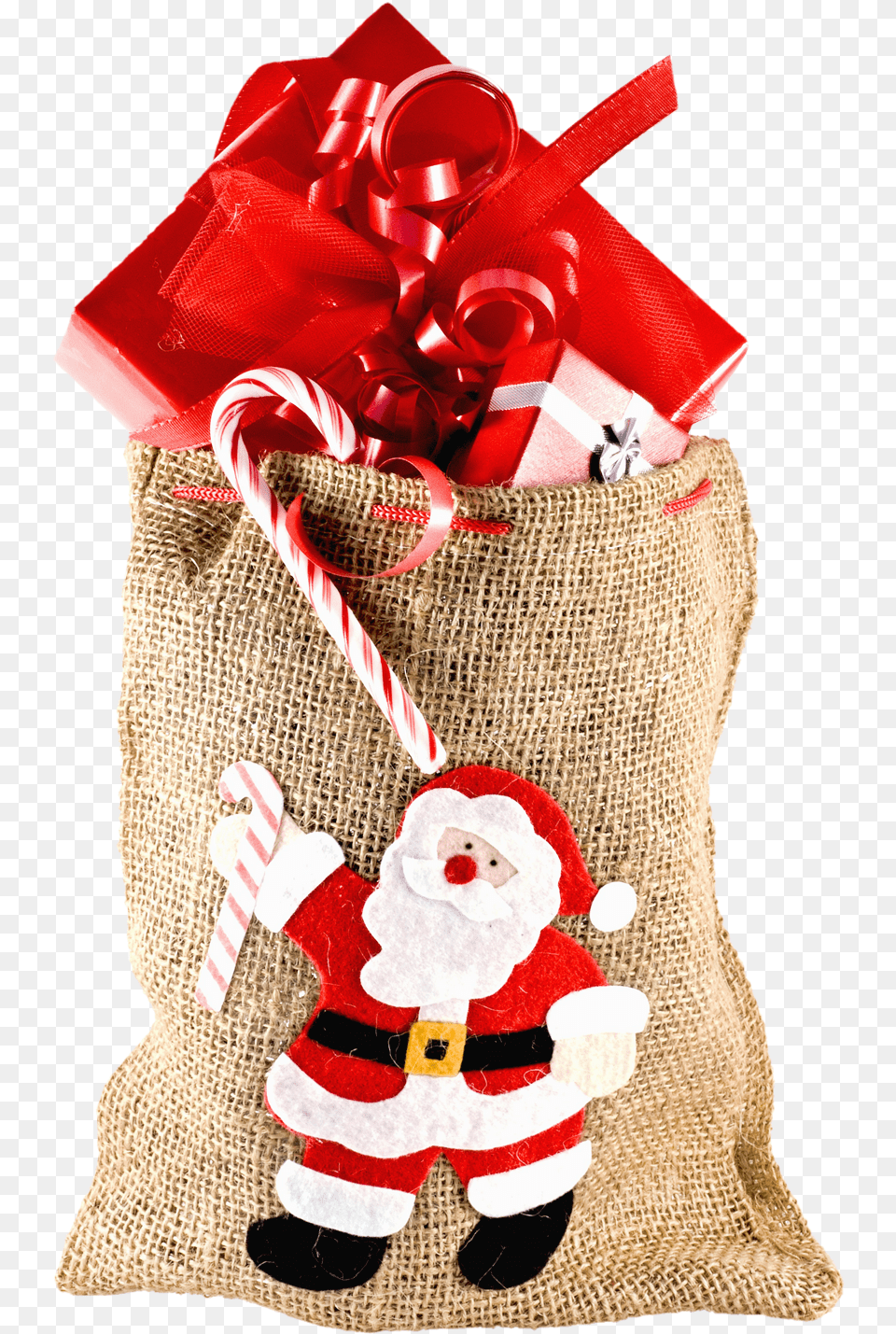 Christmas Sack Gift Transparent Transparent Christmas Present, Bag, Baby, Clothing, Footwear Png Image