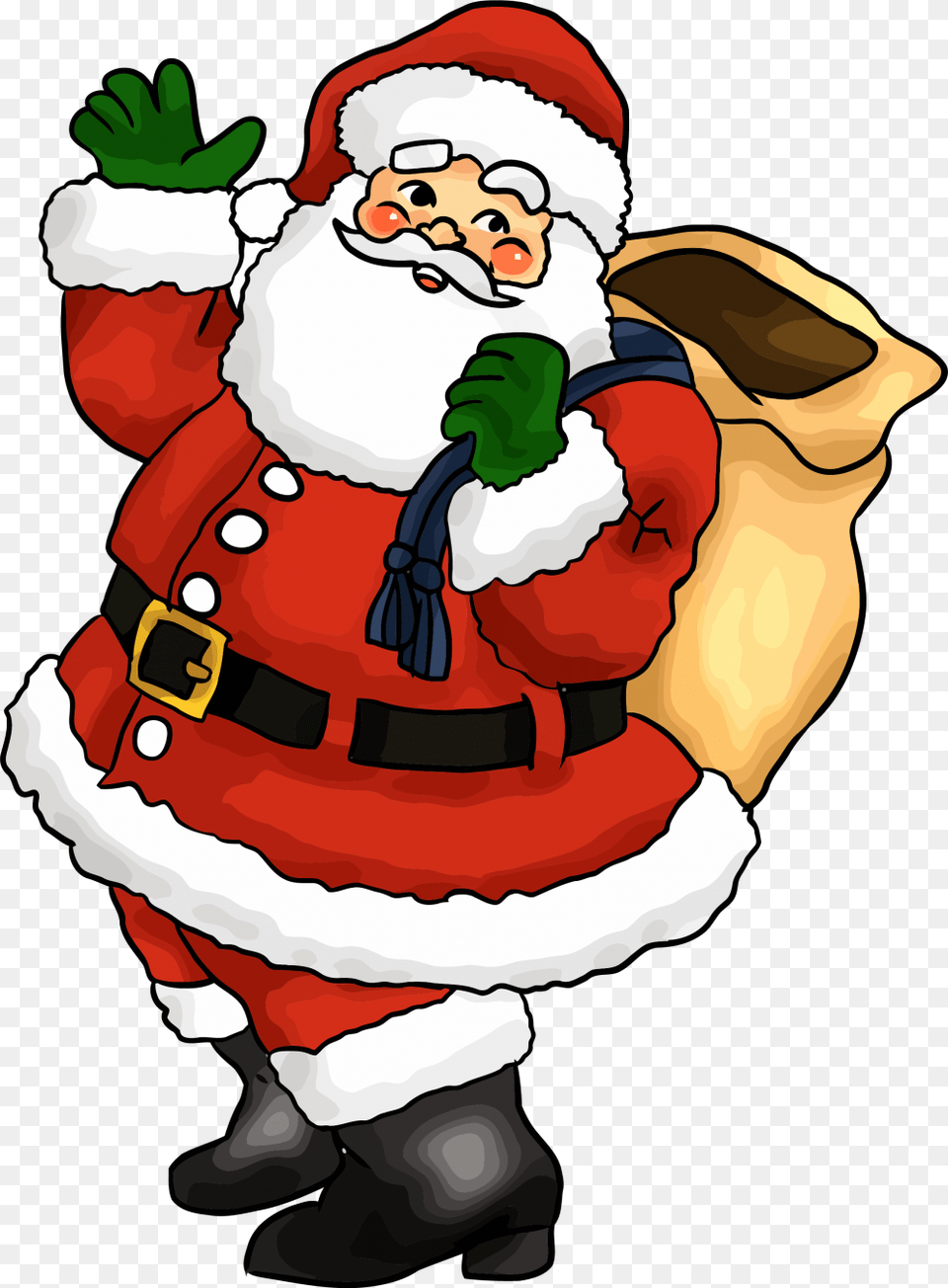 Christmas Santa Claus Bye Cartoon Clipart Santa Claus Christmas Festival, Baby, Outdoors, Person, Nature Free Transparent Png
