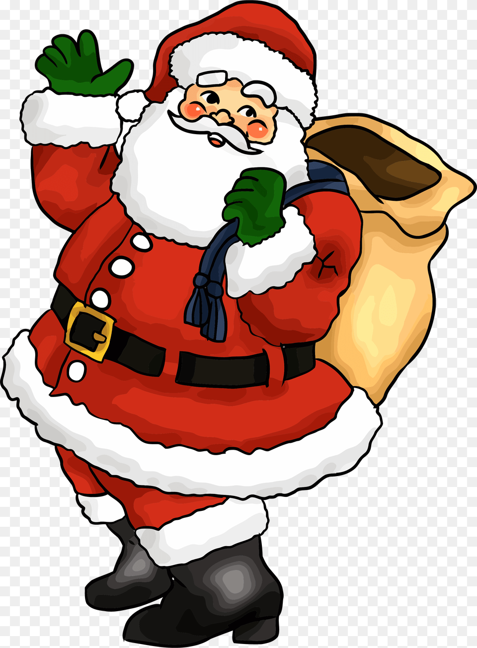Christmas Santa Claus Bye Cartoon Santa Claus Animated, Baby, Person, Outdoors, Nature Png Image