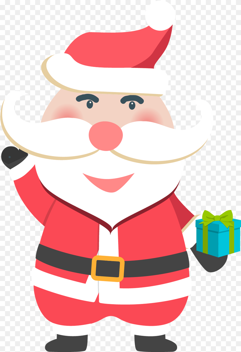 Christmas Santa Claus Gift Present And Vector Cartoon, Head, Person, Face, Nature Free Png
